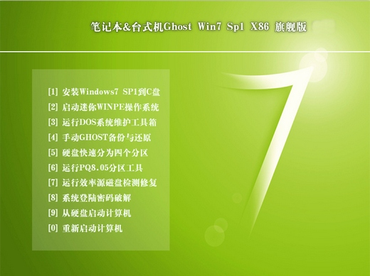 索尼笔记本GHOST WIN7 SP1 32位旗舰版 v2019