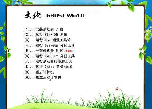 大地系统Ghost Win10流畅装机版