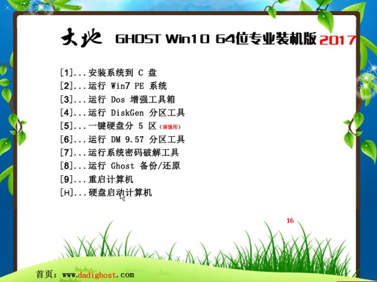 大地系统ghost win10 64位专业装机版 V2017.02系统下载 