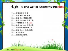 大地系统ghost win10 64位纯净专业版 V2016.10系统下载 