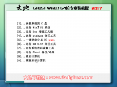 大地ghost win8.1 64位专业装机版 V2017.12系统下载 